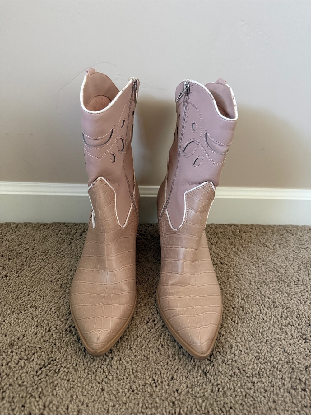 Dolce Vita | Blush Braided Western Boots | Size 8.5 - Picture 3 of 5